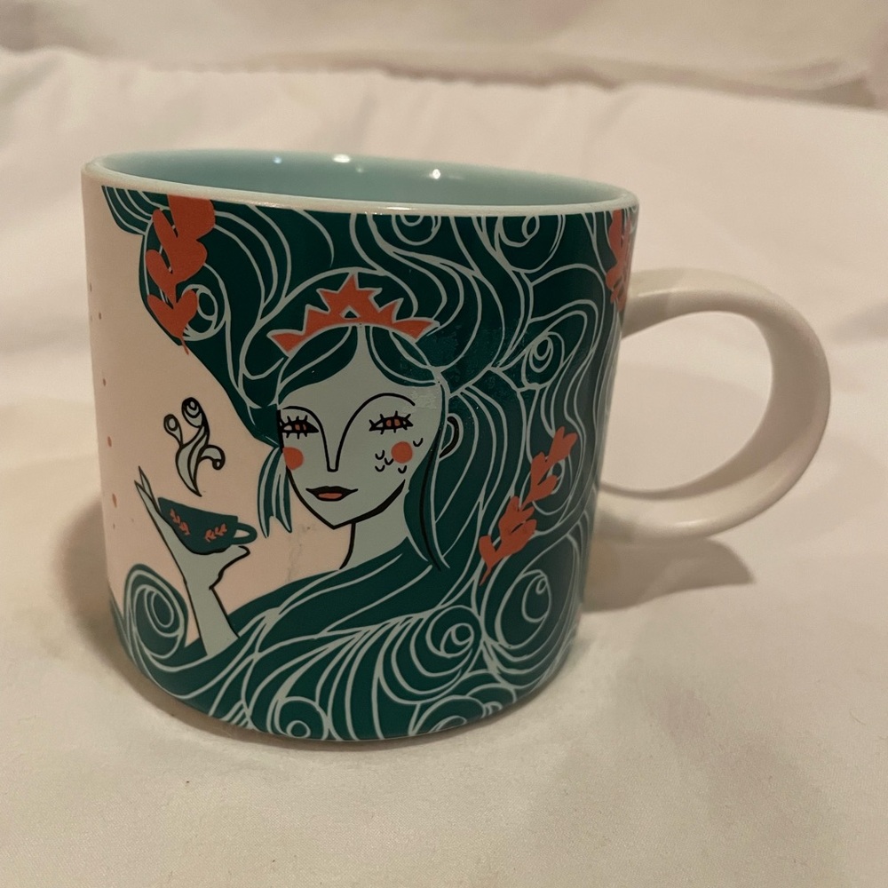Starbucks White Mermaid Ceramic Mug